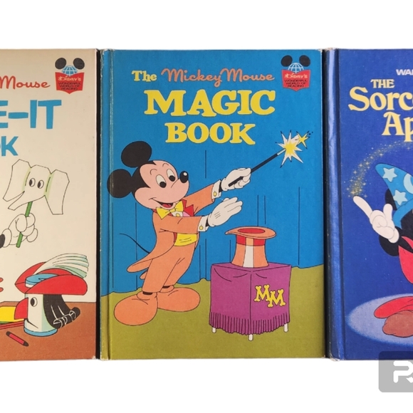 Set of 3 Vtg 1970's Disney Mickey Mouse Books Hardcover - Picture 2 of 14